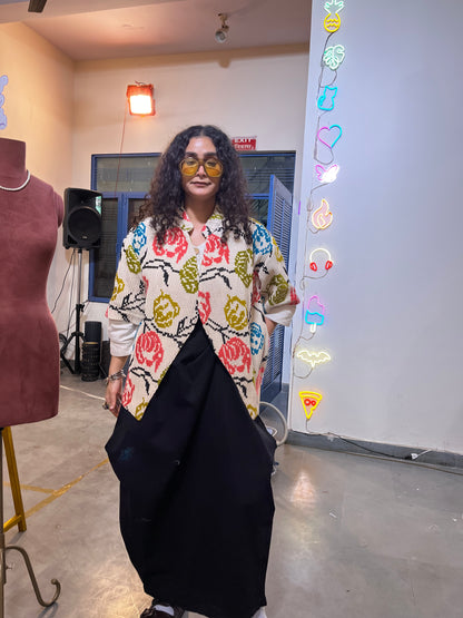 Thread Work Floral Shrug