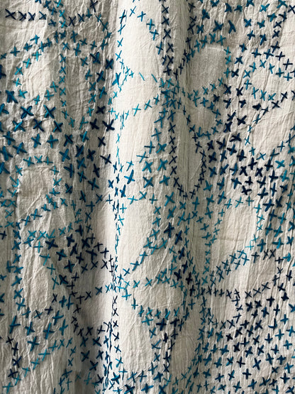 Hand Embroidered Tank - Blue