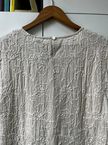 Hand Embroidered Tank - Khaki